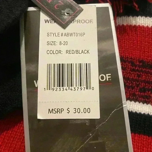 Weatherproof brand pull on hat and gloves with finger holes. NWT SIZE 8-20 - Picture 4 of 7